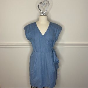Kate Spade Saturday Denim Sleeveless Wrap Dress